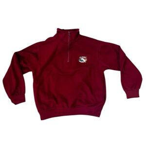 Cozy Red Quarter-Zip Sweater size Small, Quebec, Canada
